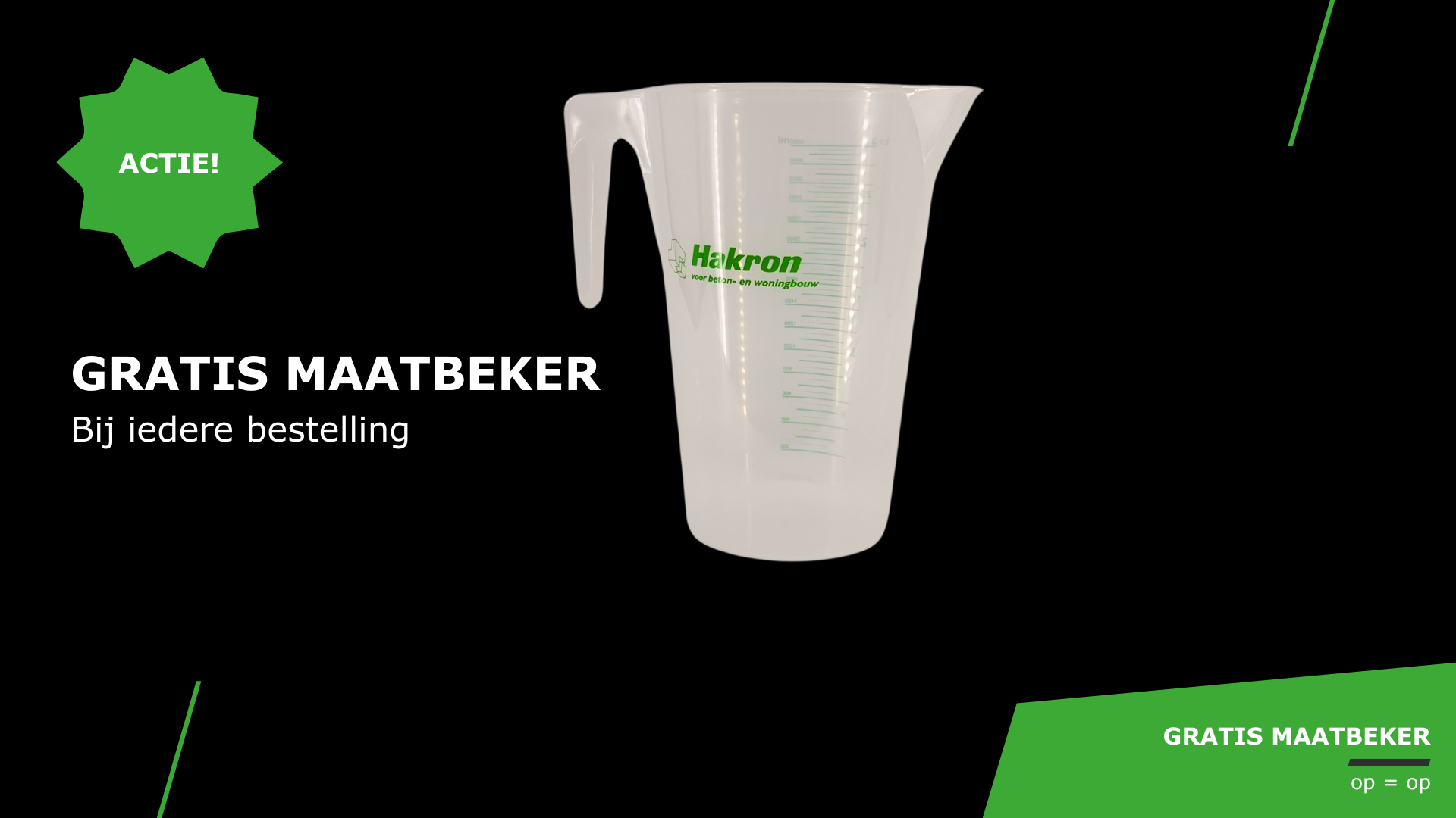 Gratis maatbeker bij iedere bestelling 